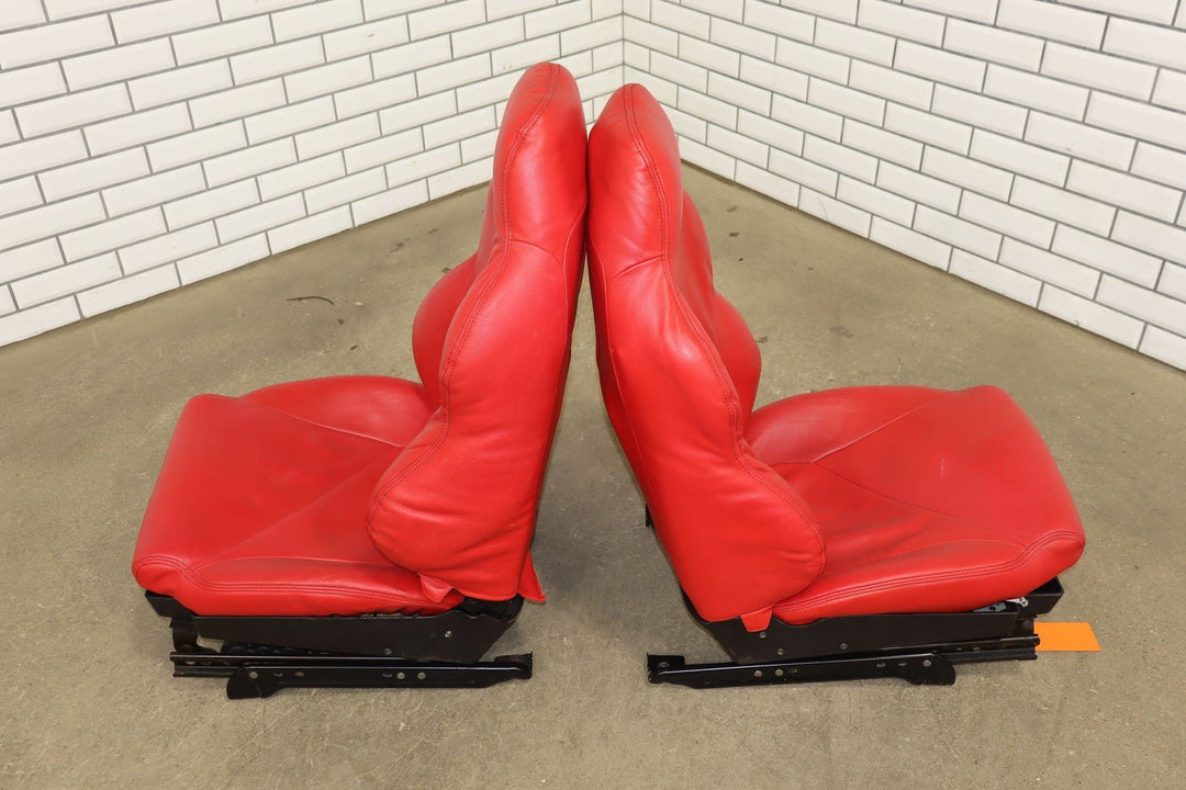 1995 - 1996 C4 Corvette Pair LH&RH Power Leather Bucket Seats *Torch Red*