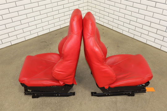 1995 - 1996 C4 Corvette Pair LH&RH Power Leather Bucket Seats *Torch Red*