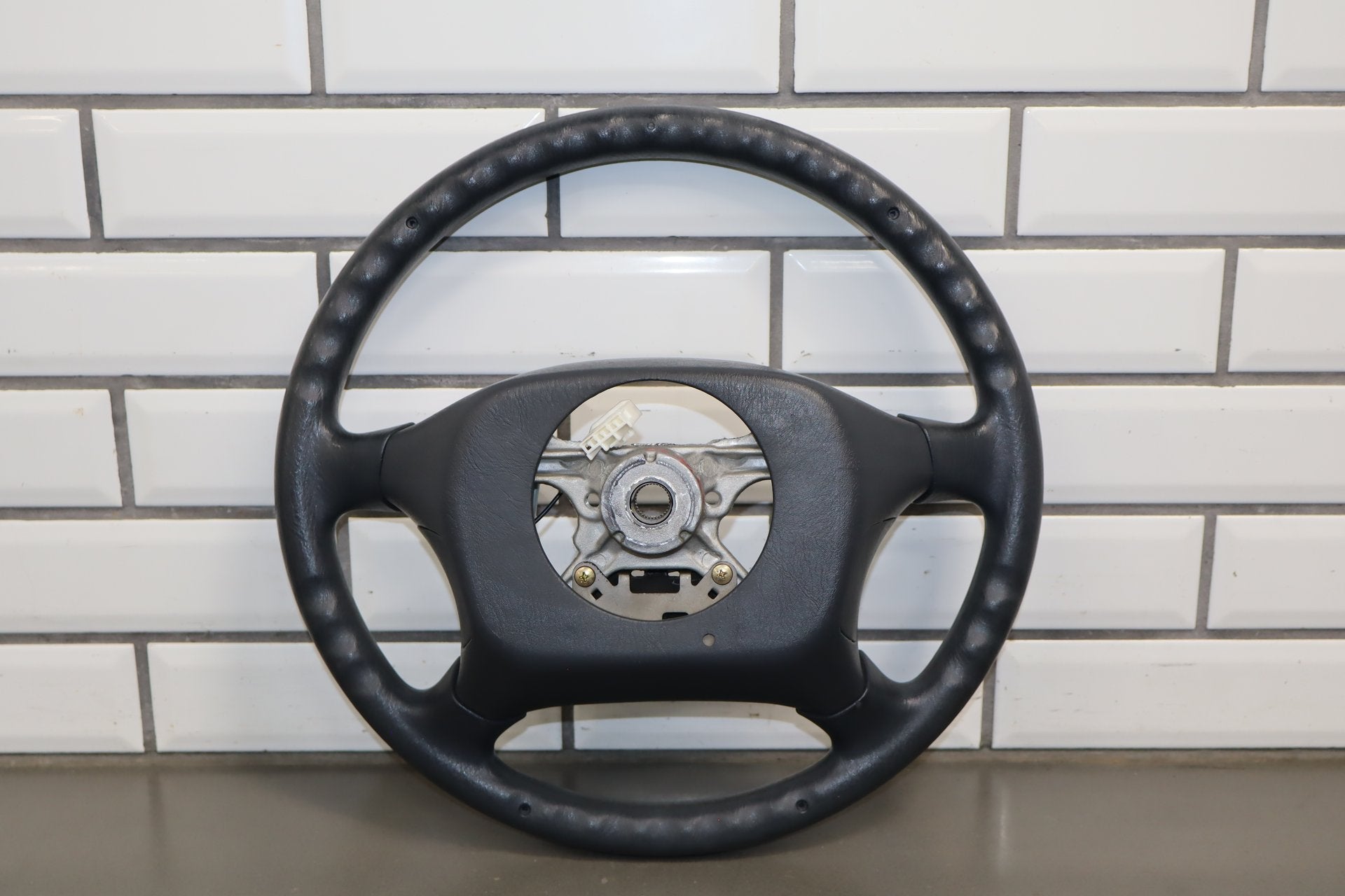1995-1999 Toyota Crown Leather Steering Wheel OEM Crown Emblem JZS151