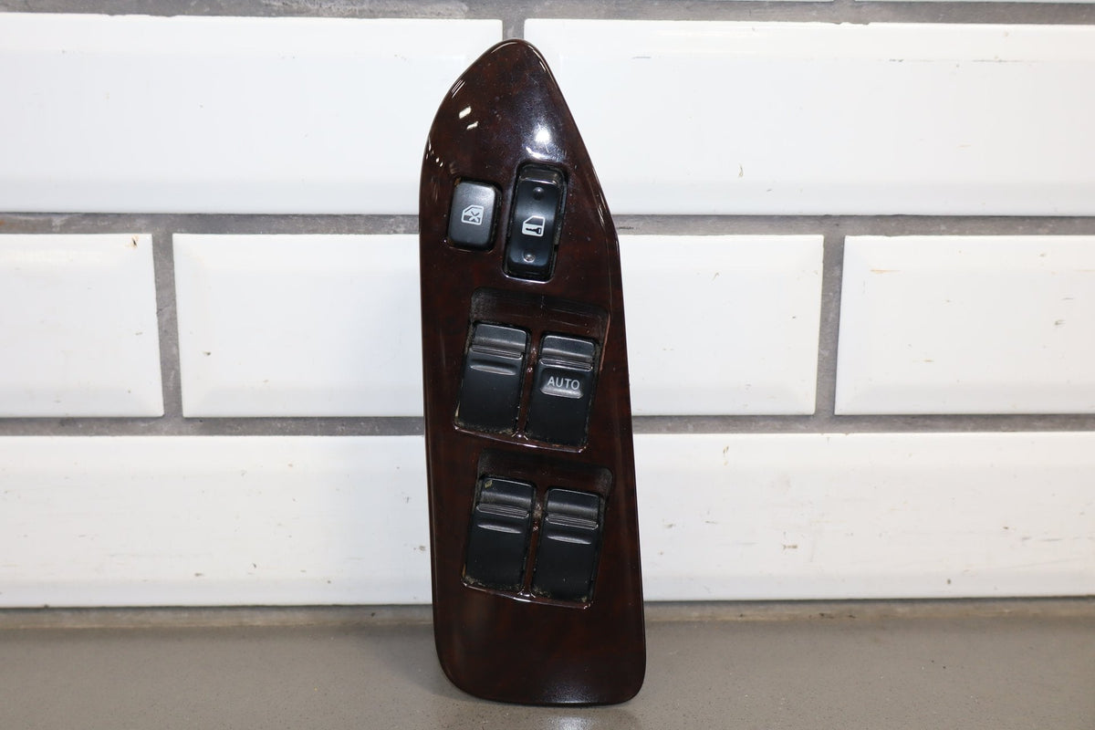 1995-1999 Toyota Crown Right Front Window Master Switch OEM Woodgrain JZS151