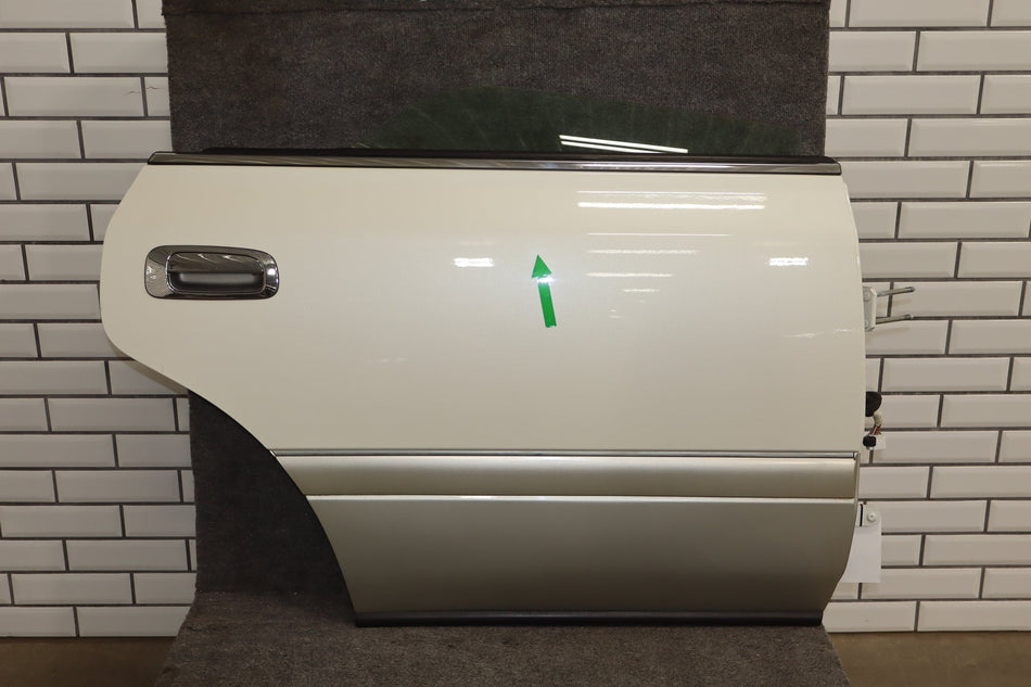 1995-1999 Toyota Crown Right Rear Door White 2BK OEM JZS151 Visible Dent