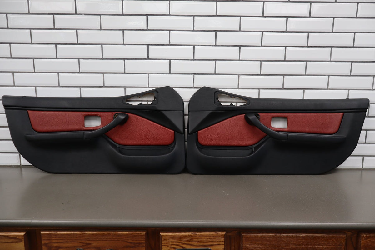 1995-2002 BMW Z3 Pair - Door Trim Panels Deep Red | Leather