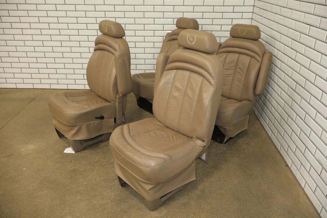 1996 - 2002 GMC Savana Express Conversion Van Leather Seats Set Neutral 52W