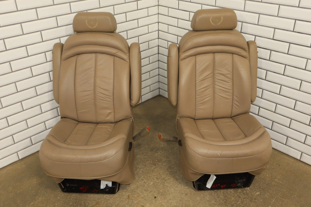 1996 - 2002 GMC Savana Express Conversion Van Leather Seats Set Neutral 52W