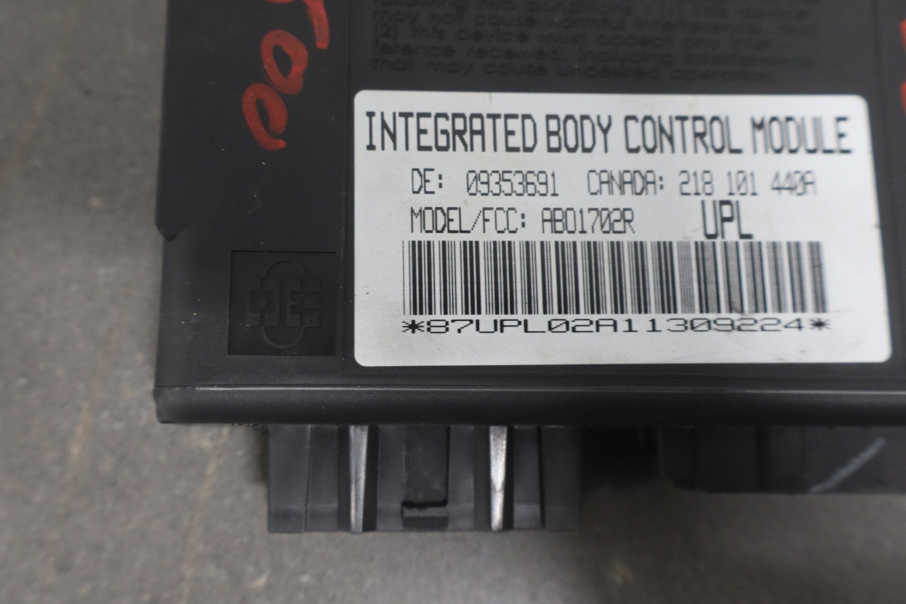 1997-2002 Pontiac Firebird, Chevrolet Camaro Body Control Module 09353691
