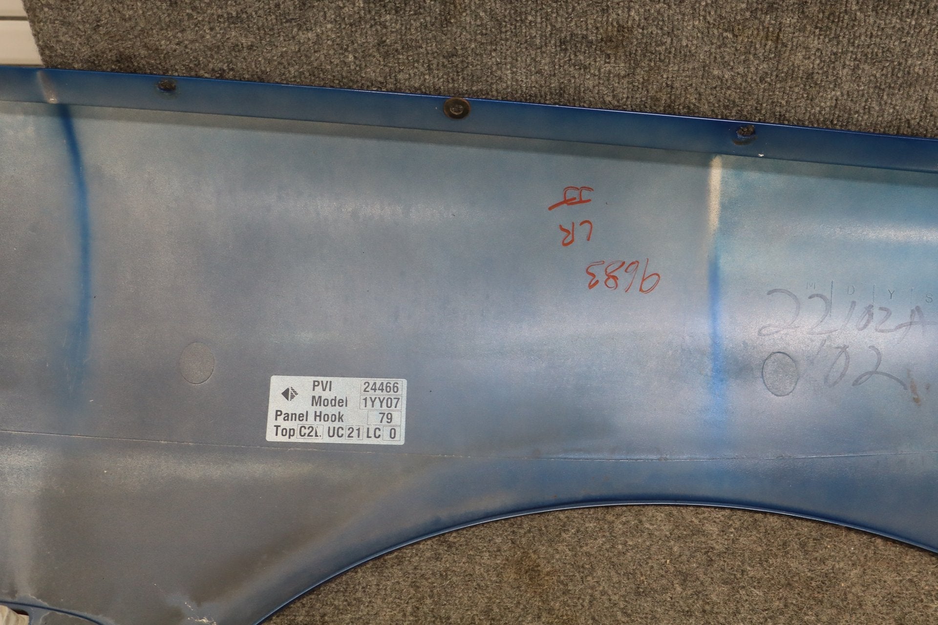 1997-2004 Chevrolet Corvette C5 Coupe Left Driver Quarter Panel Electron Blue 21