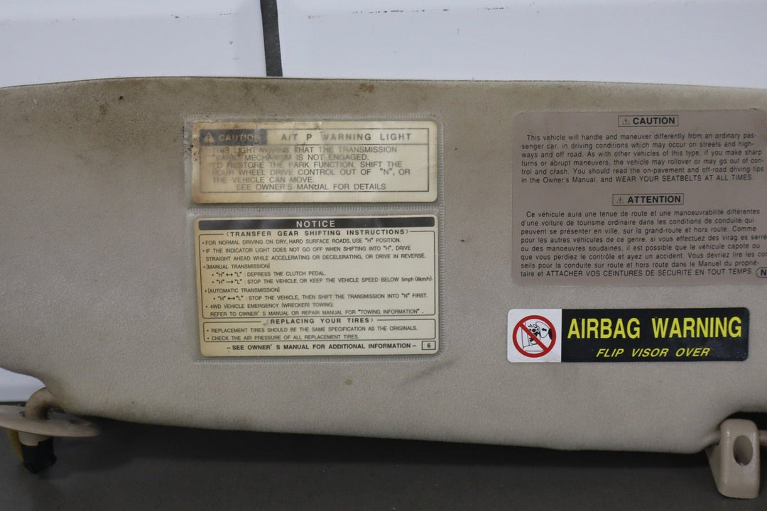 1997 Toyota Land Cruiser Single (1) Left Sun Visor OEM