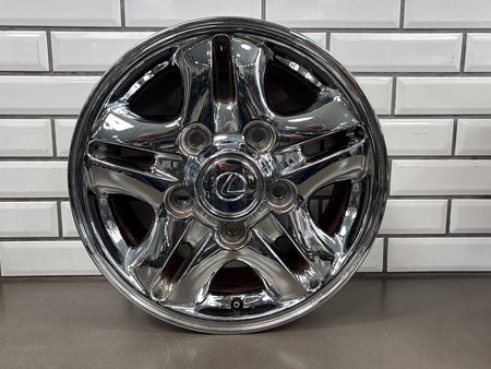 1998-2002 Lexus LX470 (J100) 16x8 OEM Chrome Wheels (4) + Silver Spare (Rust)