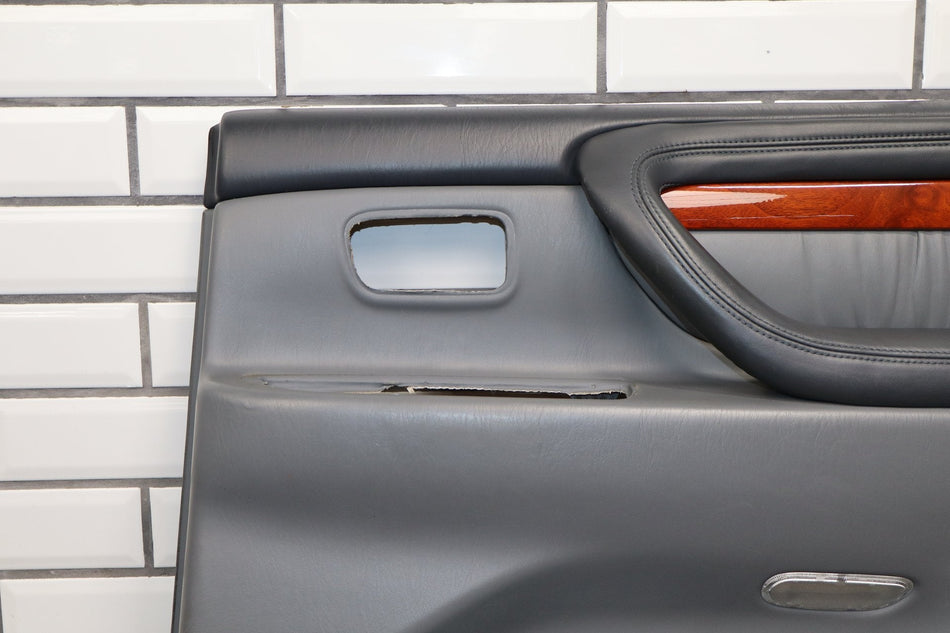 1998-2002 Lexus LX470 Right Rear Door Trim Panel Gray 10