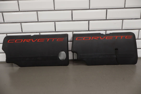 1999 - 2000 C5 Corvette 5.7L V8 LS1 Engine Fuel Rail Covers Pair Black