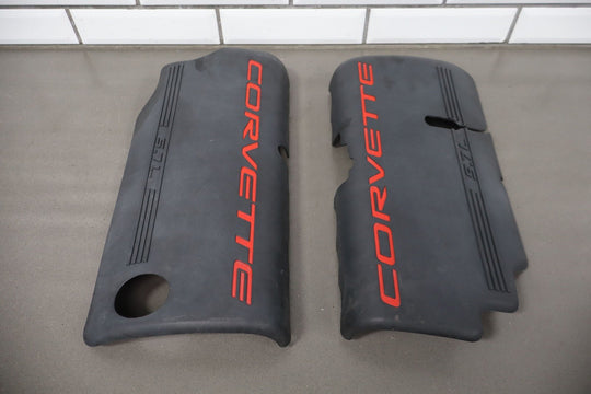1999 - 2000 C5 Corvette 5.7L V8 LS1 Engine Fuel Rail Covers Pair Black