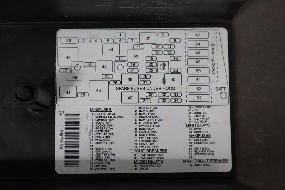 1999 - 2000 C5 Corvette OEM Cabin Fuse Relay Junction Box