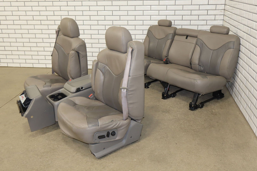 1999 - 2002 Chevy GMC Silverado Sierra Crew Cab Leather Seat Set Front/Rear
