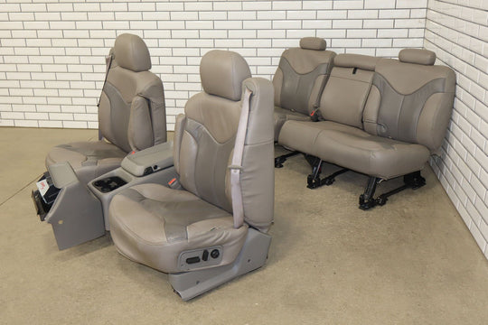 1999 - 2002 Chevy GMC Silverado Sierra Crew Cab Leather Seat Set Front/Rear
