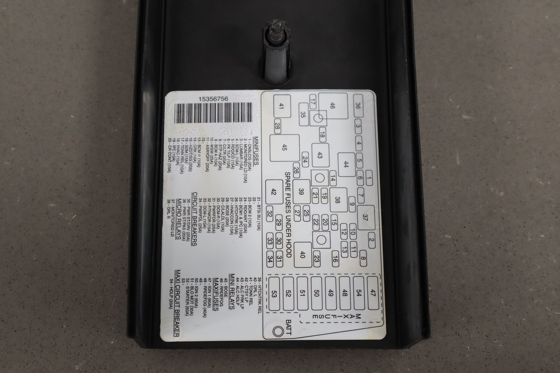 1999-2004 Chevrolet Corvette C5 Interior Fuse Box 12193792