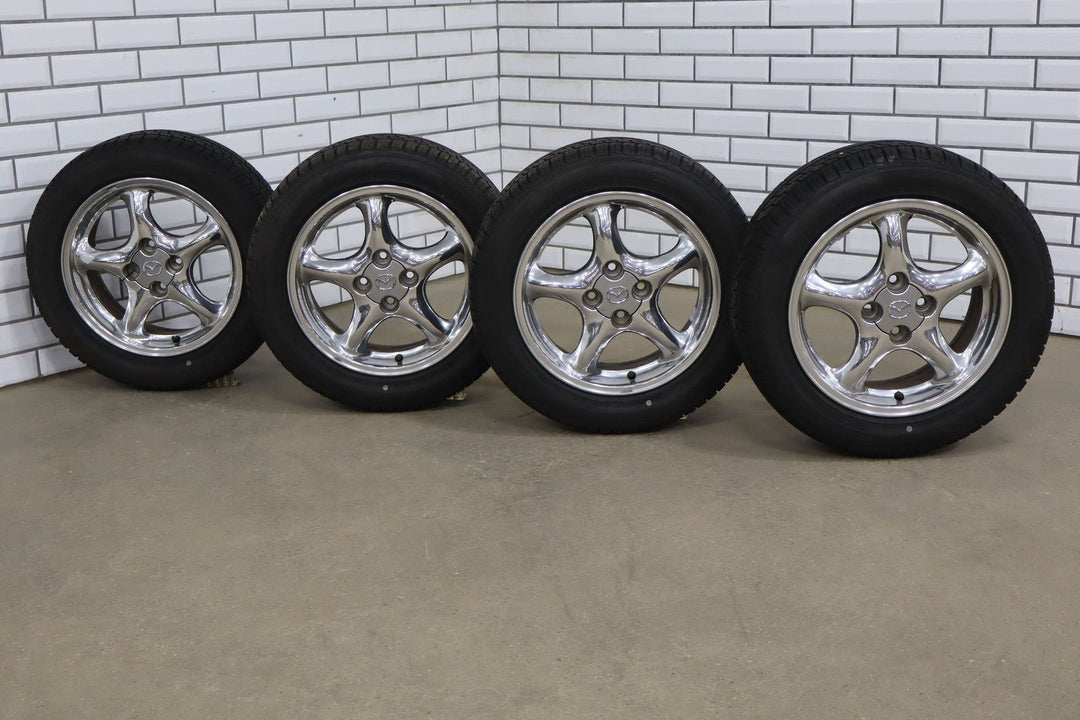 1999 - 2005 Mazda Miata Set of 4 15x6 Chrome Wheels & Tires