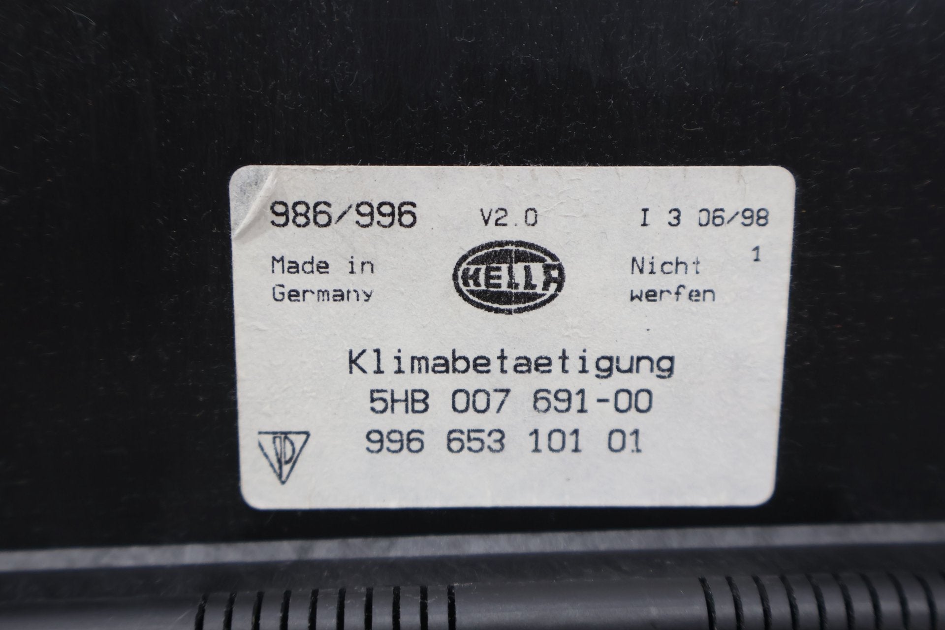 1999 Porsche 911- Heater/AC Controls
