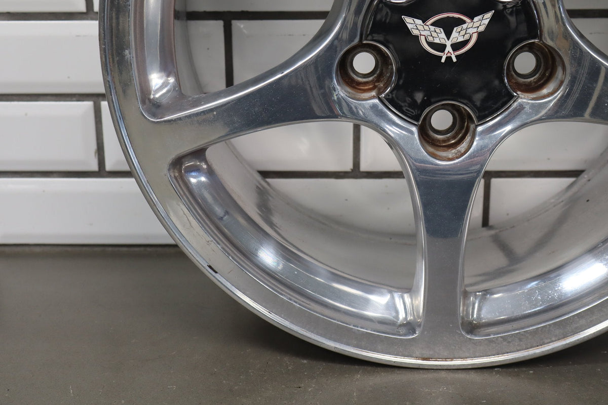 2000-2004 Chevrolet Corvette C5 Front 17x8.5 OEM 5 Spoke Polished Wheel