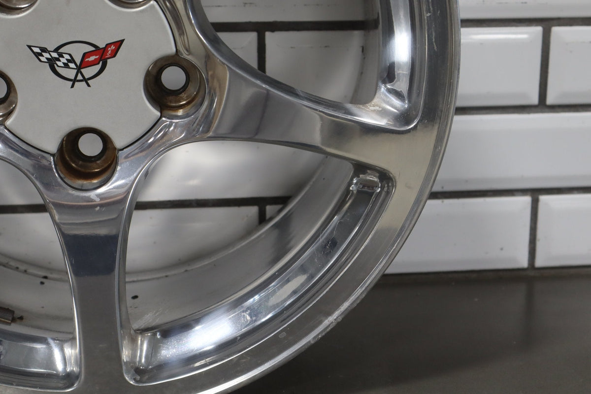 2000-2004 Chevrolet Corvette C5 Front 17x8.5 OEM 5 Spoke Polished Wheel