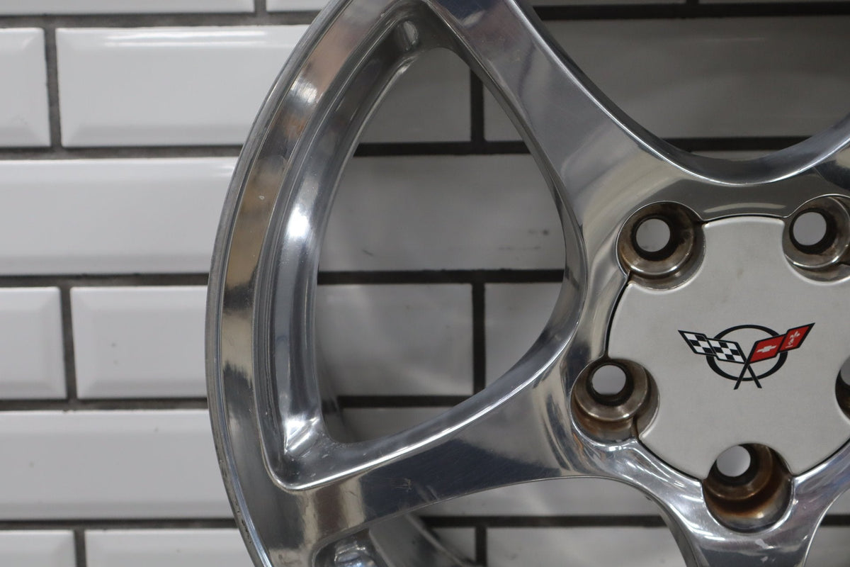 2000-2004 Chevrolet Corvette C5 Front 17x8.5 OEM 5 Spoke Polished Wheel