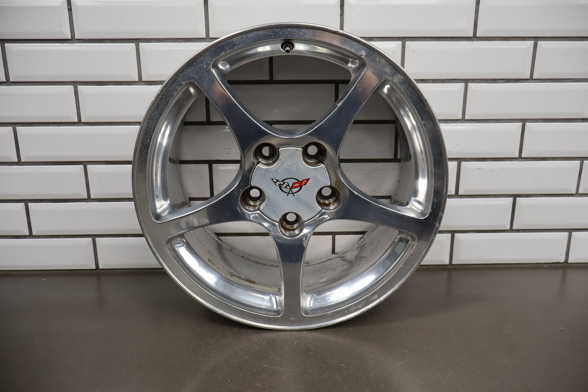 2000-2004 Chevrolet Corvette C5 Front 17x8.5 OEM 5 Spoke Polished Wheel