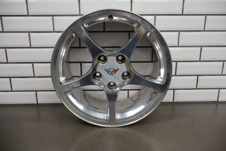2000-2004 Chevrolet Corvette C5 Front 17x8.5 OEM 5 Spoke Polished Wheel