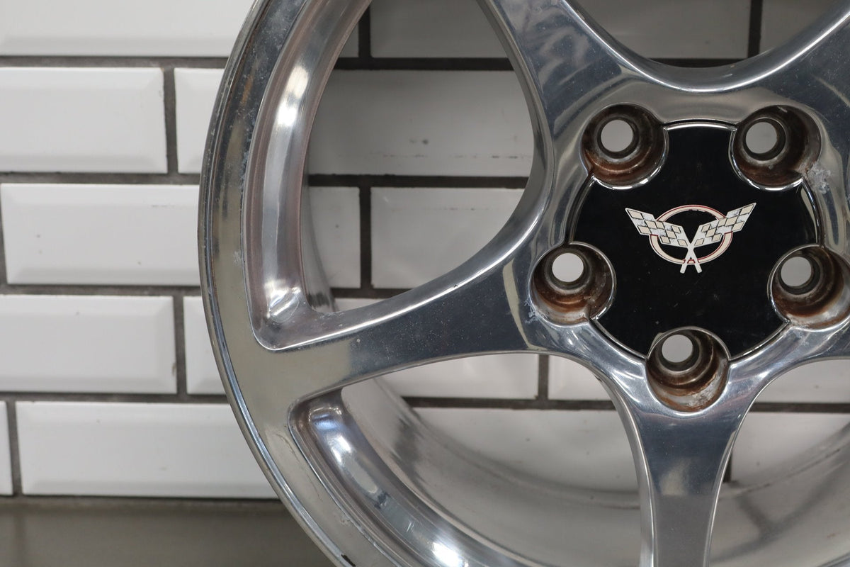 2000-2004 Chevrolet Corvette C5 Front 17x8.5 OEM 5 Spoke Polished Wheel
