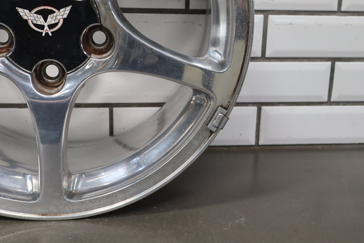 2000-2004 Chevrolet Corvette C5 Front 17x8.5 OEM 5 Spoke Polished Wheel