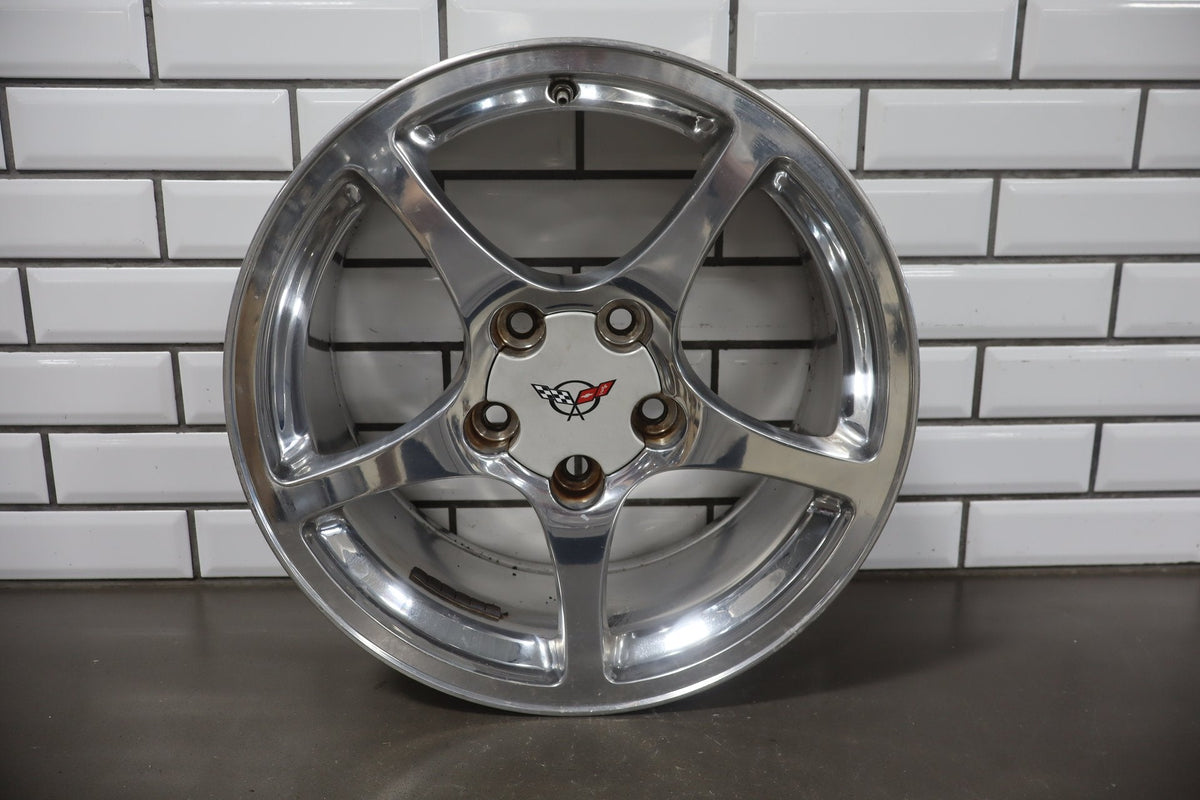 2000-2004 Chevrolet Corvette C5 Front 17x8.5 OEM 5 Spoke Polished Wheel