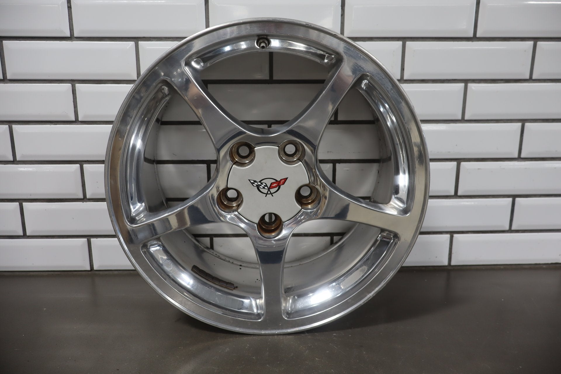2000-2004 Chevrolet Corvette C5 Front 17x8.5 OEM 5 Spoke Polished Wheel