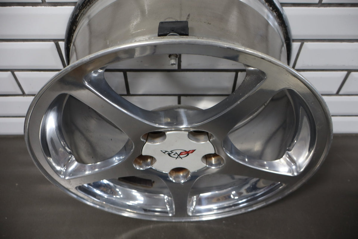 2000-2004 Chevrolet Corvette C5 Front 17x8.5 OEM 5 Spoke Polished Wheel