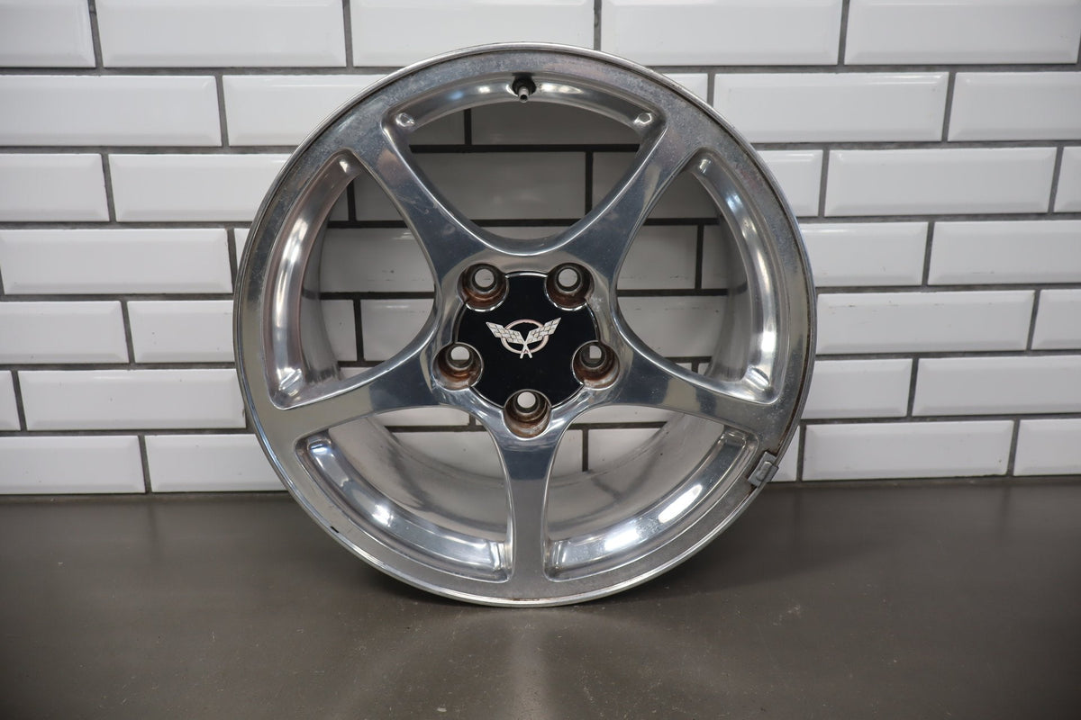 2000-2004 Chevrolet Corvette C5 Front 17x8.5 OEM 5 Spoke Polished Wheel