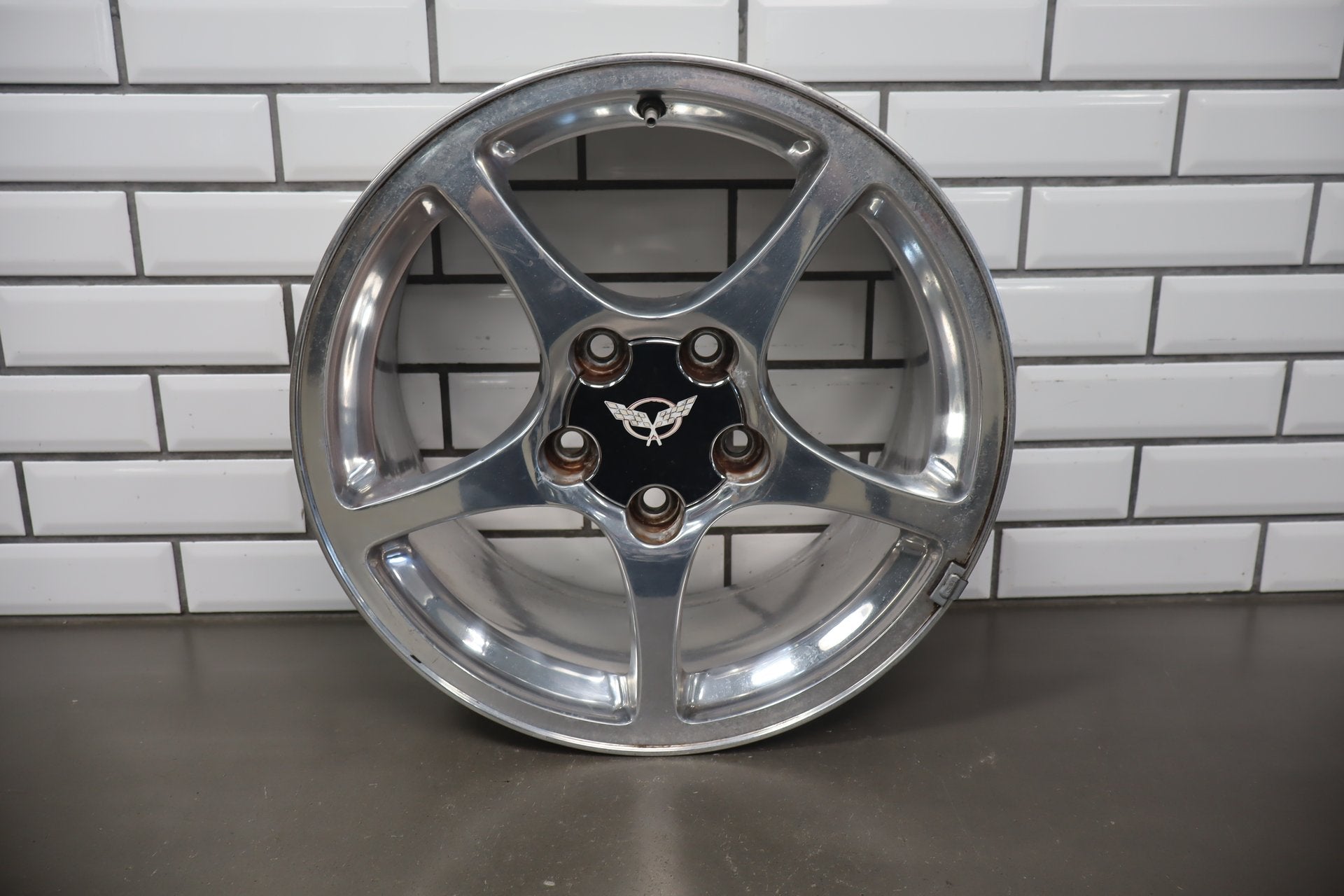 2000-2004 Chevrolet Corvette C5 Front 17x8.5 OEM 5 Spoke Polished Wheel