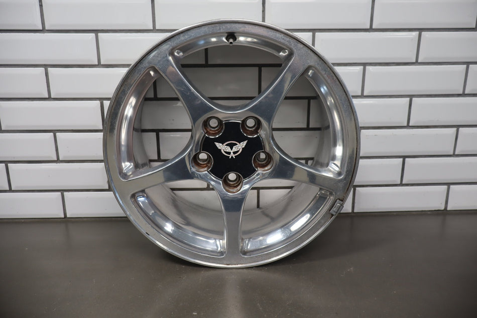 2000-2004 Chevrolet Corvette C5 Front 17x8.5 OEM 5 Spoke Polished Wheel