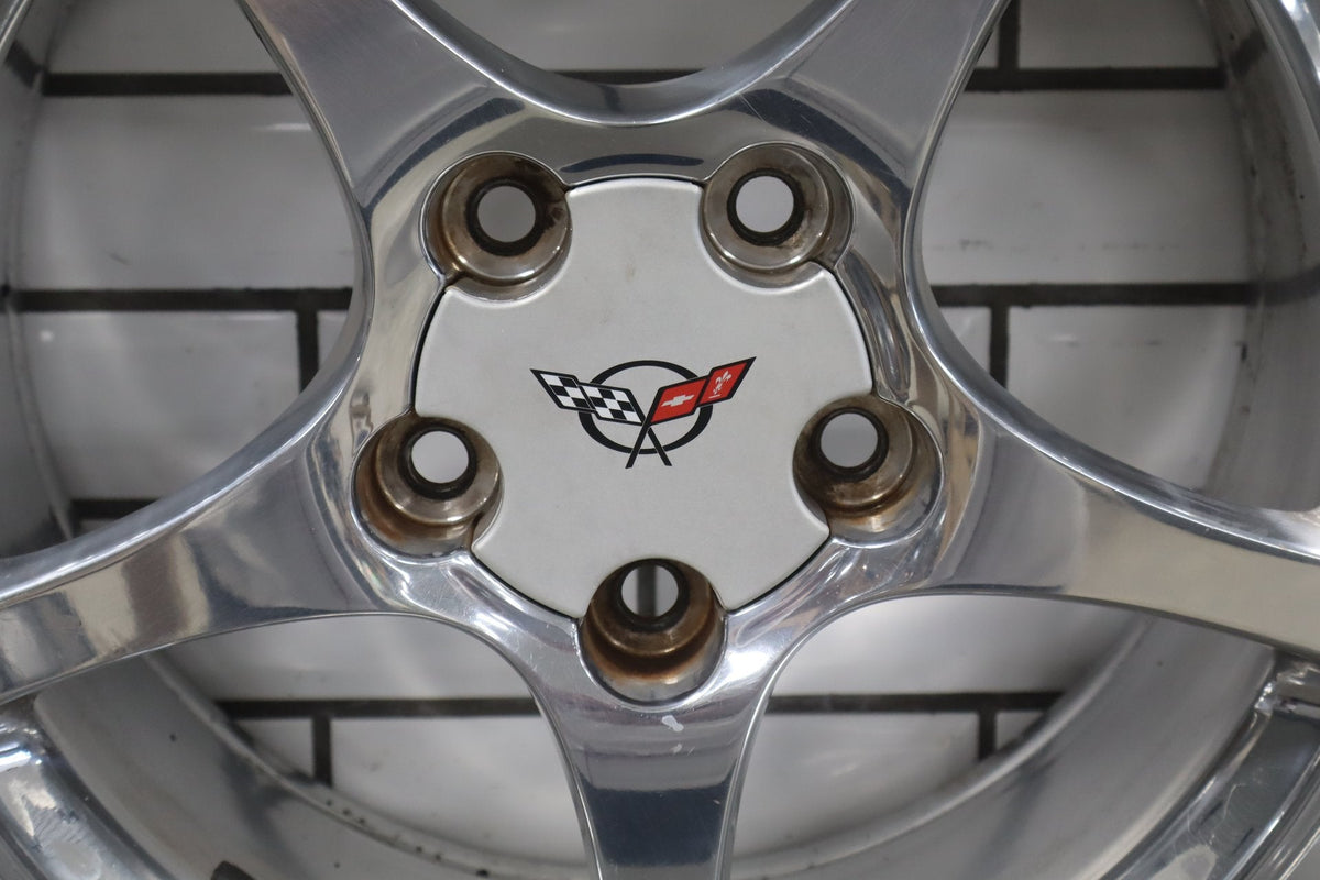 2000-2004 Chevrolet Corvette C5 Front 17x8.5 OEM 5 Spoke Polished Wheel