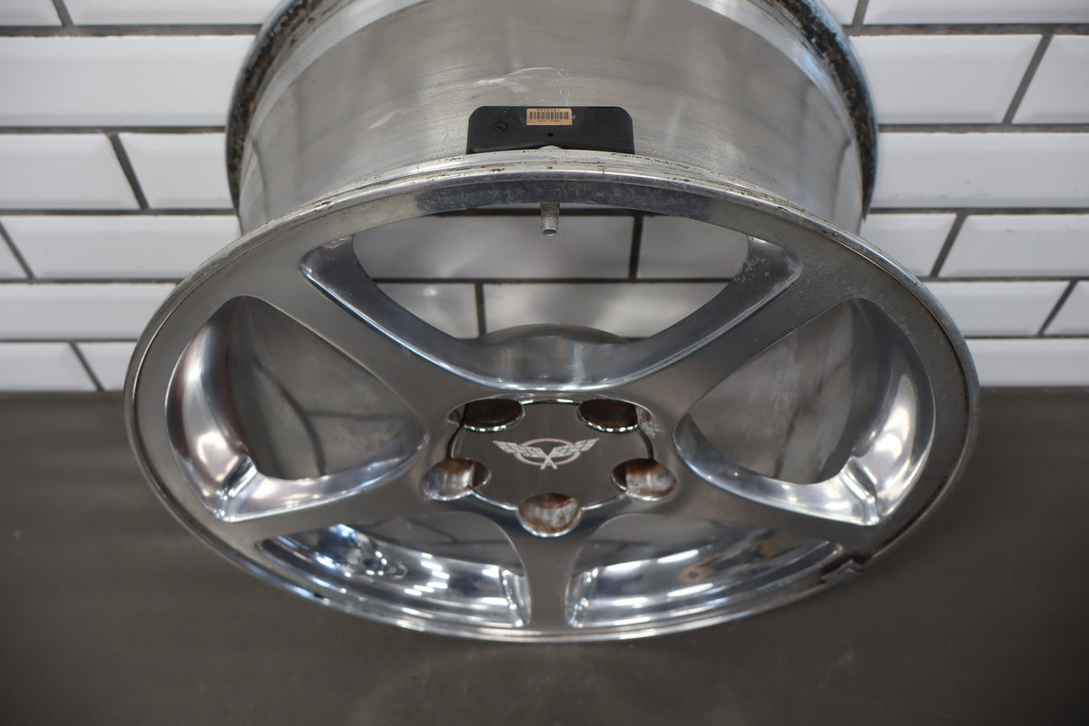 2000-2004 Chevrolet Corvette C5 Front 17x8.5 OEM 5 Spoke Polished Wheel