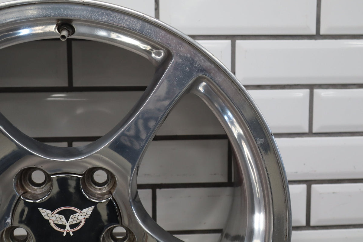 2000-2004 Chevrolet Corvette C5 Rear 18x9.5" OEM 5 Spoke Wheel | Polished