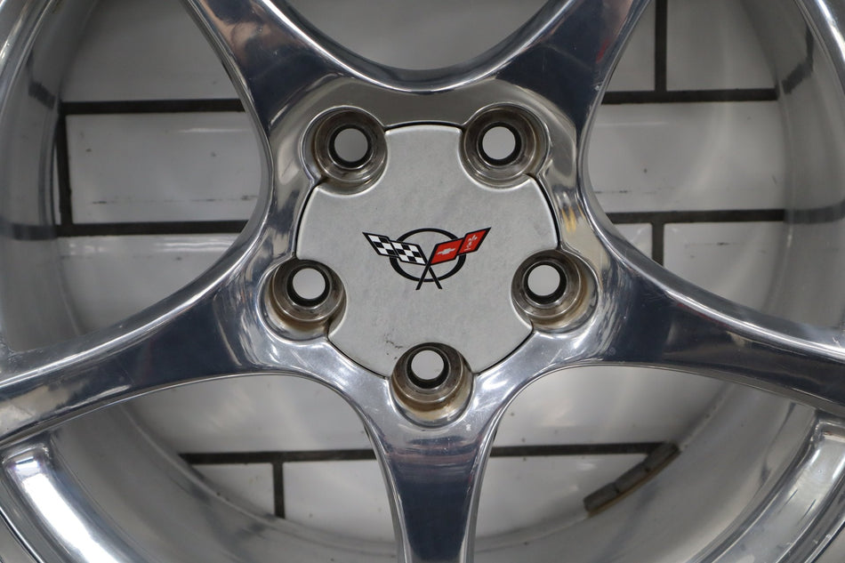 2000-2004 Chevrolet Corvette C5 Rear 18x9.5" OEM 5 Spoke Wheel | Polished