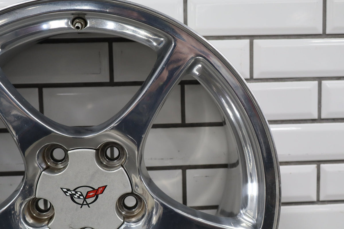 2000-2004 Chevrolet Corvette C5 Rear 18x9.5" OEM 5 Spoke Wheel | Polished