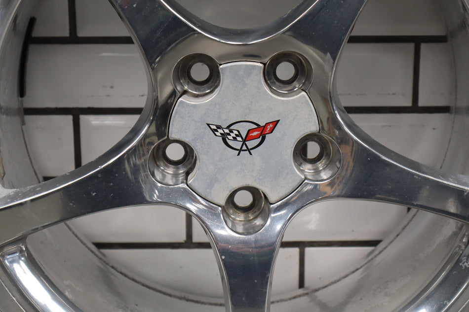 2000-2004 Chevrolet Corvette C5 Rear 18x9.5" OEM 5 Spoke Wheel | Polished