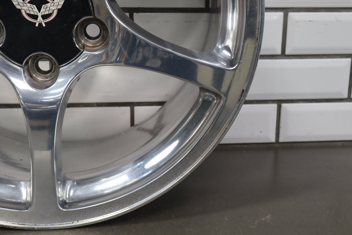 2000-2004 Chevrolet Corvette C5 Rear 18x9.5" OEM 5 Spoke Wheel | Polished