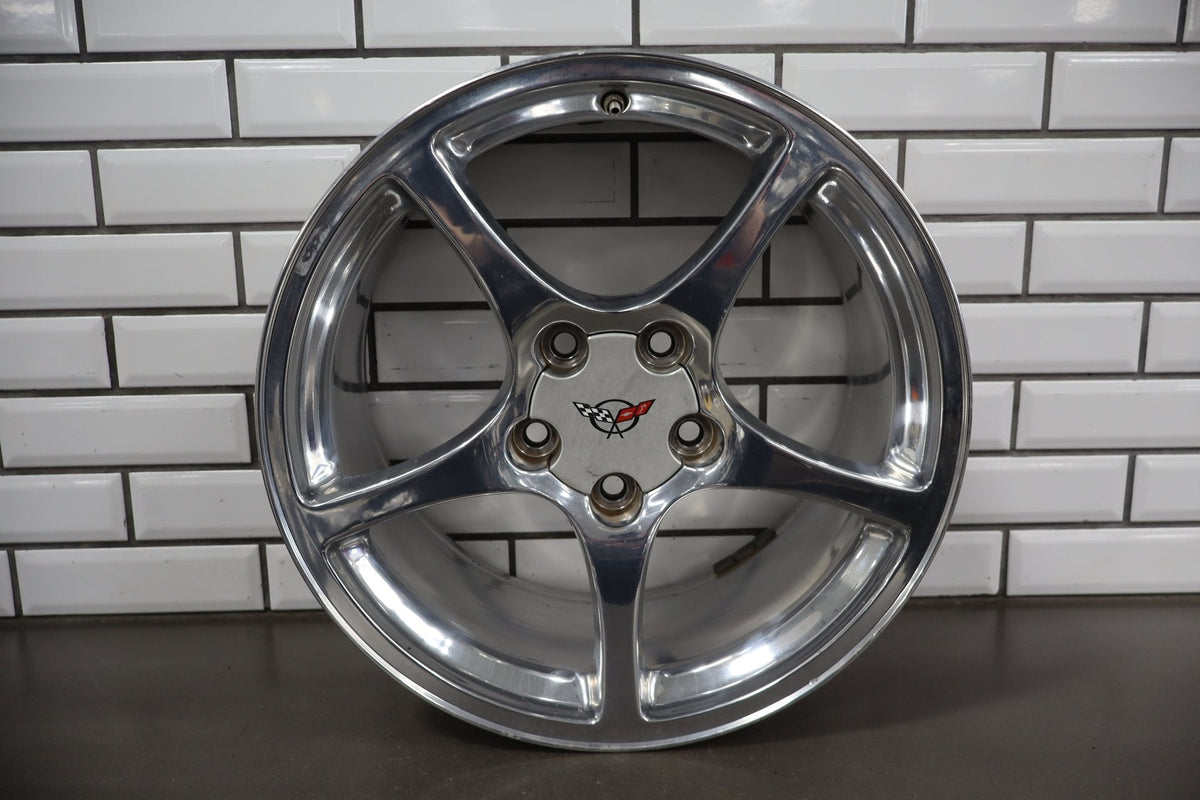 2000-2004 Chevrolet Corvette C5 Rear 18x9.5" OEM 5 Spoke Wheel | Polished