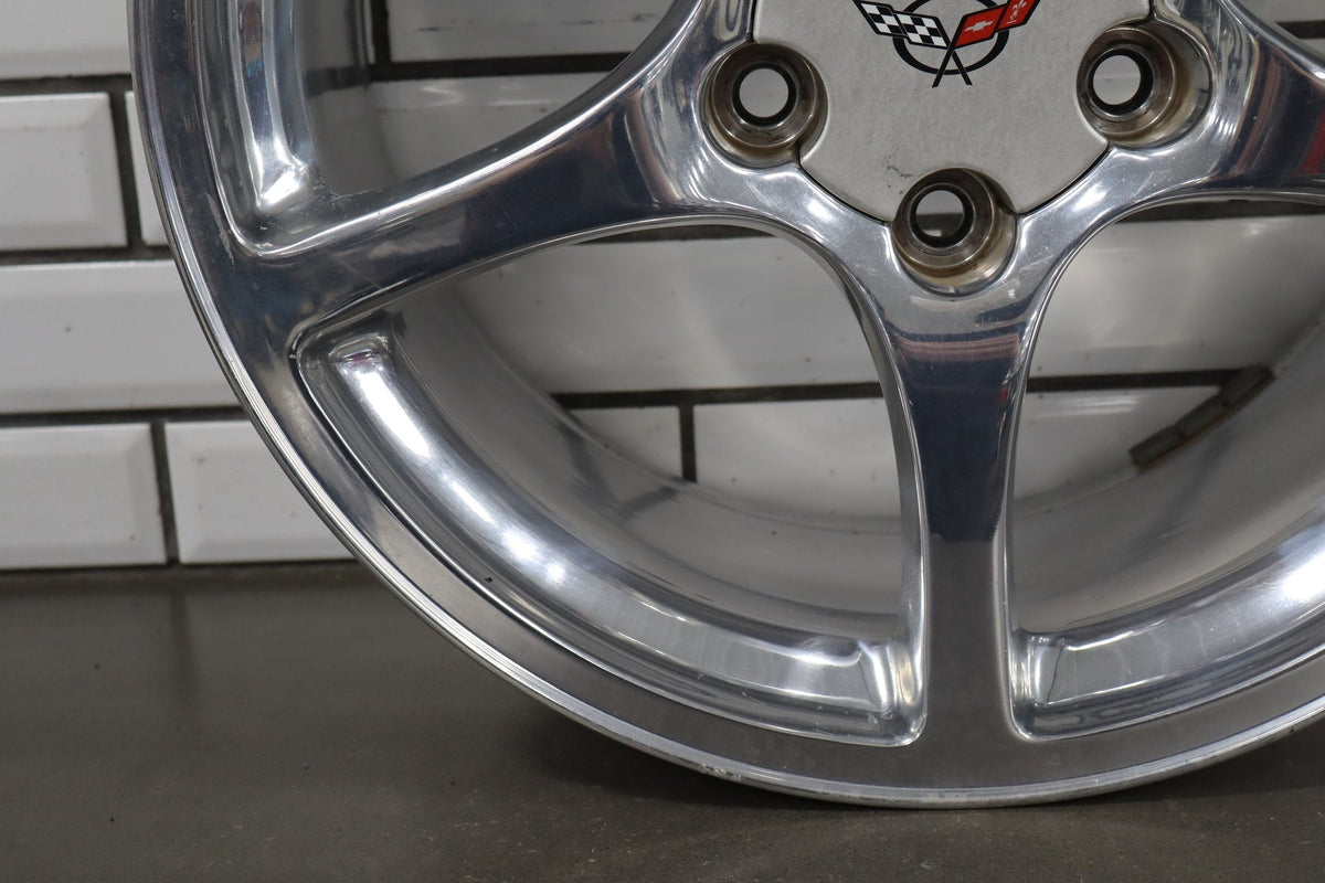 2000-2004 Chevrolet Corvette C5 Rear 18x9.5" OEM 5 Spoke Wheel | Polished