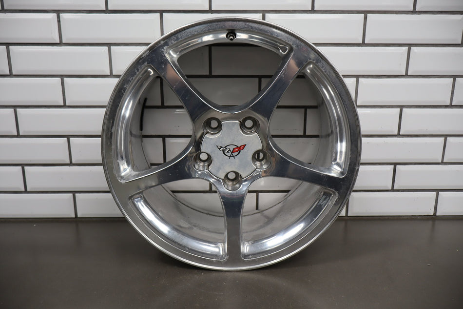 2000-2004 Chevrolet Corvette C5 Rear 18x9.5" OEM 5 Spoke Wheel | Polished