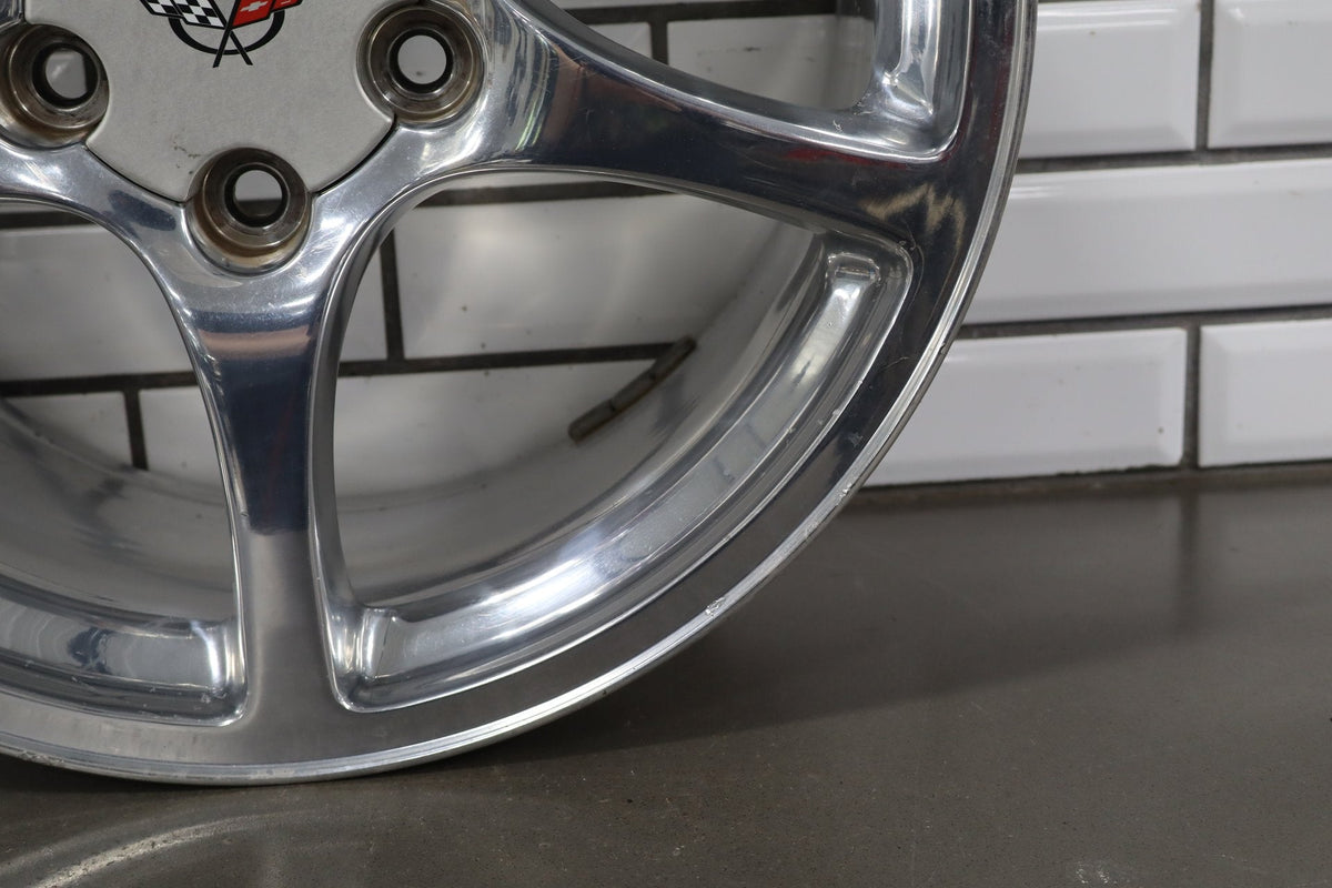 2000-2004 Chevrolet Corvette C5 Rear 18x9.5" OEM 5 Spoke Wheel | Polished