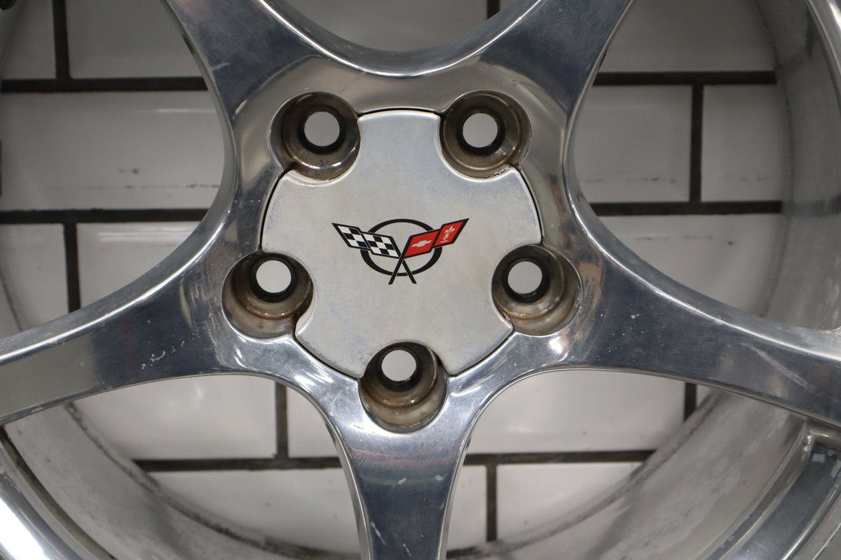 2000-2004 Chevrolet Corvette C5 Rear 18x9.5" OEM 5 Spoke Wheel | Polished