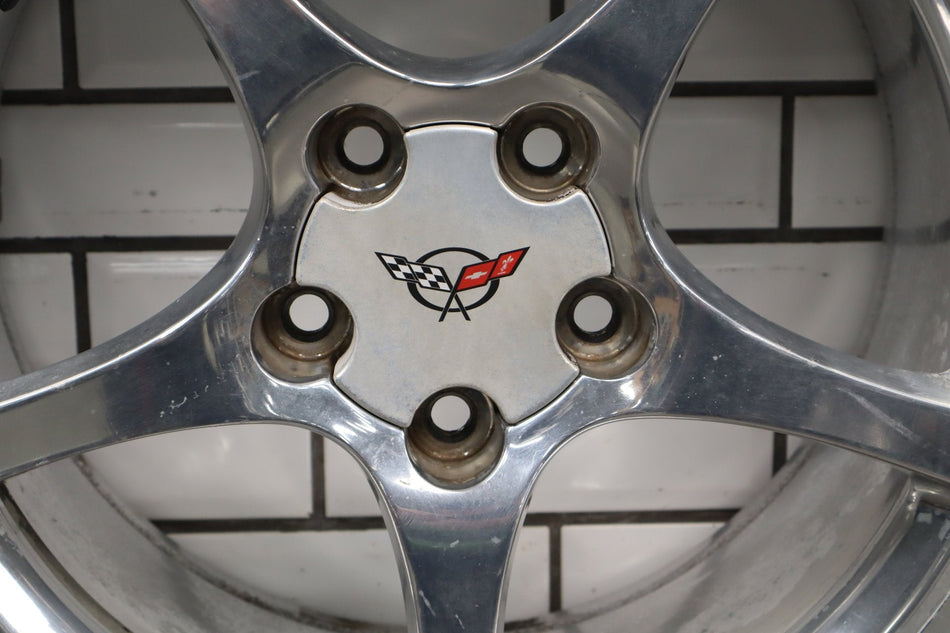 2000-2004 Chevrolet Corvette C5 Rear 18x9.5" OEM 5 Spoke Wheel | Polished