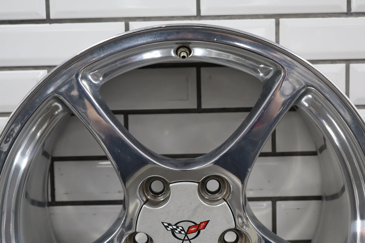 2000-2004 Chevrolet Corvette C5 Rear 18x9.5" OEM 5 Spoke Wheel | Polished