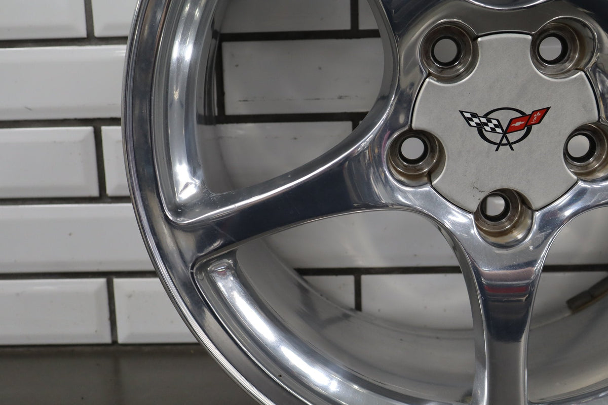 2000-2004 Chevrolet Corvette C5 Rear 18x9.5" OEM 5 Spoke Wheel | Polished