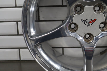 2000-2004 Chevrolet Corvette C5 Rear 18x9.5" OEM 5 Spoke Wheel | Polished